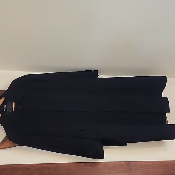 Elegant Black Men's Coat from Mr. Eddie. 100% wool Made in Italy